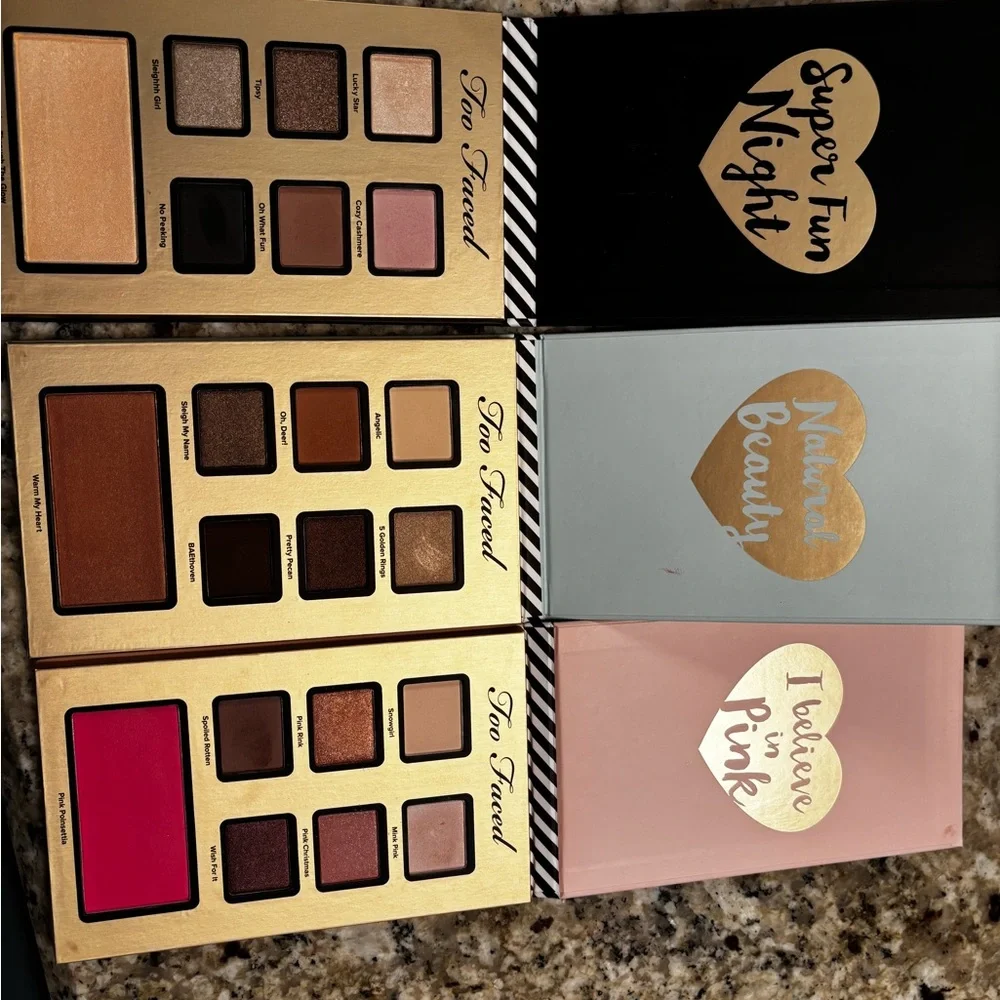 Too Faced Gold Makeup with eye shadow Best Year Ever 2018 Holiday Palette 2017